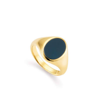 Romeo & Juliet Siegelring 750 Gelbgold mit Lagenonyx