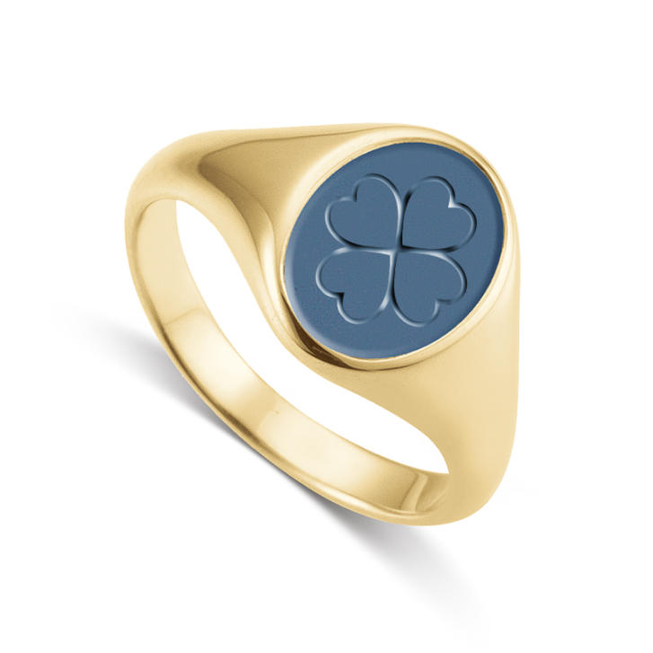 Romeo & Juliet Siegelring 750 Gold mit Lagenonyx