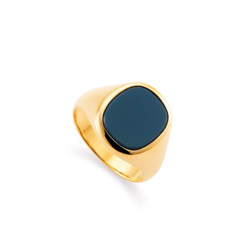 Romeo & Juliet Siegelring 750 Gelbgold mit Lagenonyx