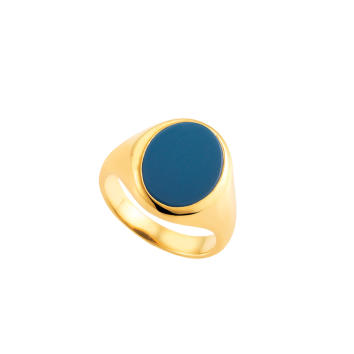Romeo & Juliet Siegelring 750 Gold mit Lagenonyx