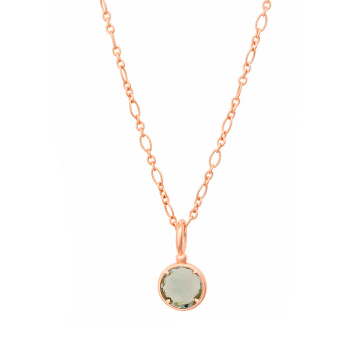 Bron Mira Mira Anhänger 750 Roségold, Lemonquarz Brioletschliff Ø 12 mm