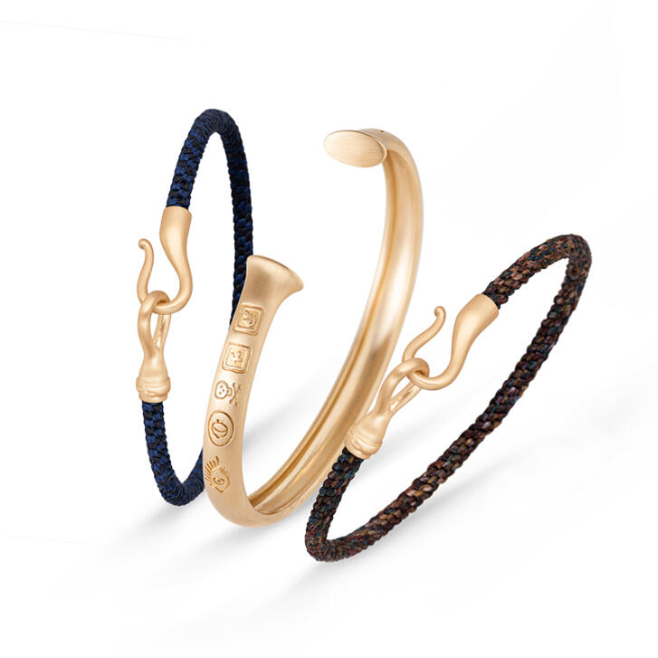 Life Men`s Armband 3.9 mm Maroon 750 Gelbgold