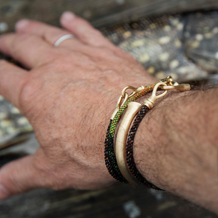 Life Mens Armband 3.9 mm Maroon 750 Weißgold unrhodiniert