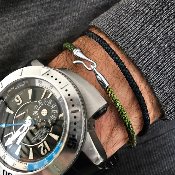 Life Mens Armband 3.9 mm Midnight 750 Weißgold unrhodiniert