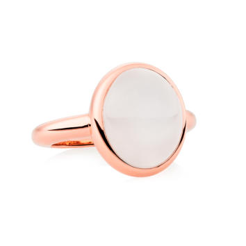 Sushi Ring 750 Roségold mit weißem Mondstein