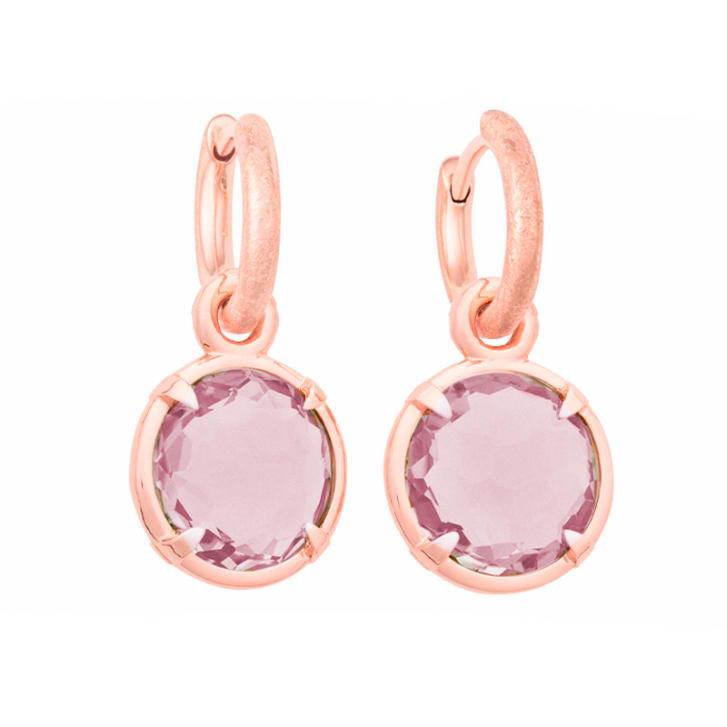 Bron Ohrring Einhänger Mira Mira Ø 10 mm 750 Roségold mit Rosenquarz