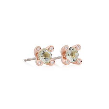 Phlox Ohrstecker 750 Roségold mit Lemonquarz und...