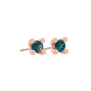 Phlox Ohrstecker 750 Roségold mit London Blue Topas