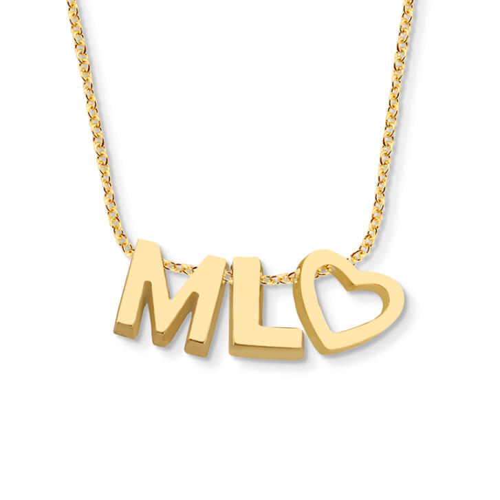 Signature Kette 3 Initialen/ Symbole/ Ziffern 750 Gelbgold