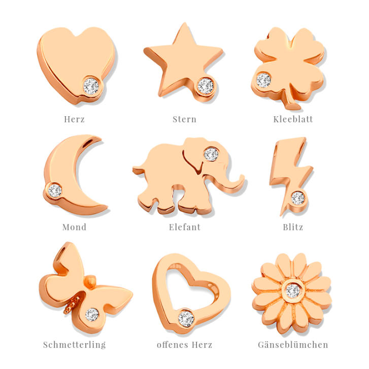 Blend Kette 1 Initial/ Symbol 750 Roségold mit Brillant