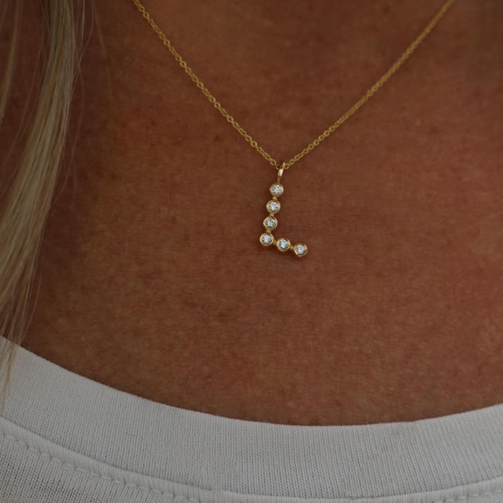 Connecting Dots Kette 750 Gelbgold mit Brillanten