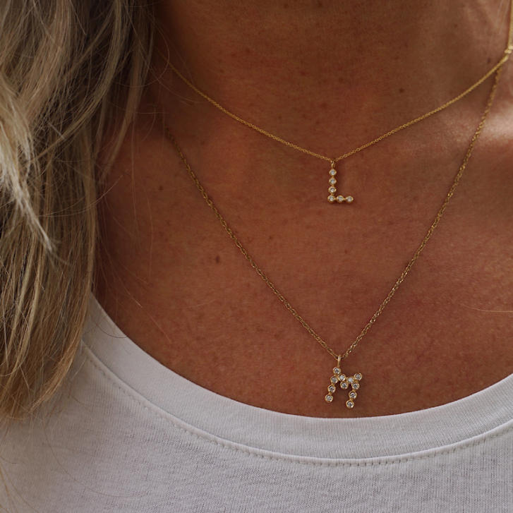 Connecting Dots Kette 750 Gelbgold mit Brillanten