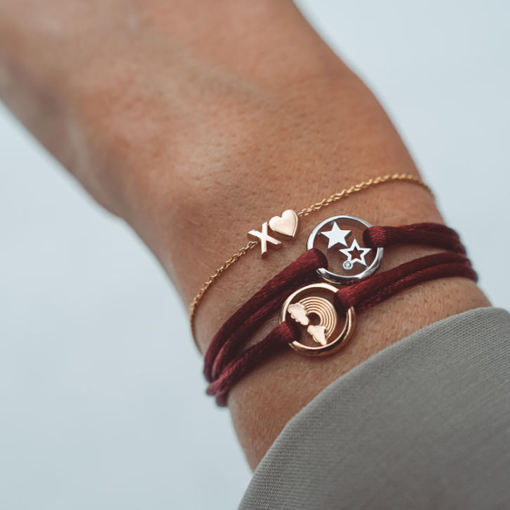 Signature Armband 2 Initialen/ Symbole/ Ziffern 750 Weißgold