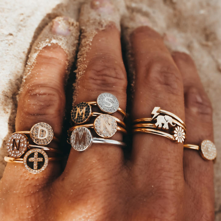 Entangle Ring 1 Initial/Symbol 750 Gelbgold