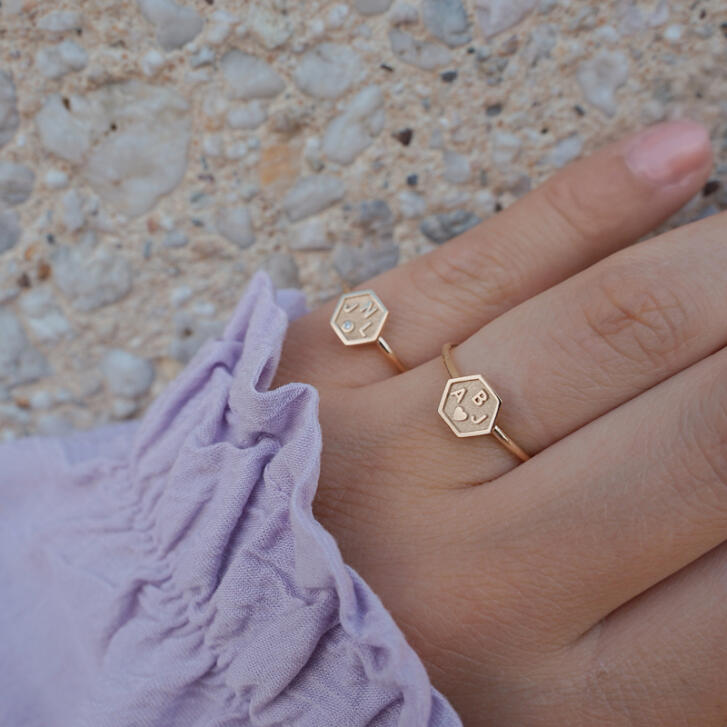Glaube, Liebe, Hoffnung Ring 750 Gelbgold mit einem Brillant