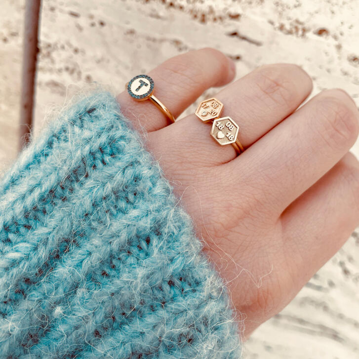 Glaube, Liebe, Hoffnung Ring 750 Gelbgold mit einem Brillant