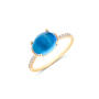 Dancing Azure Ring 750 Gelbgold mit London Blue Topas und Brillanten 60