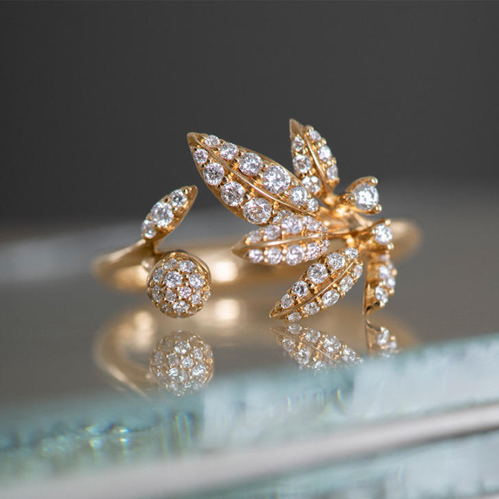 Winter Frost Ring 750 Gelbgold mit Brillanten