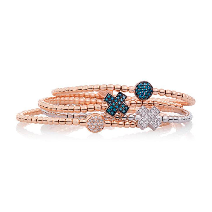 Reflex Armband Plättchen groß 750 Roségold mit Brillanten