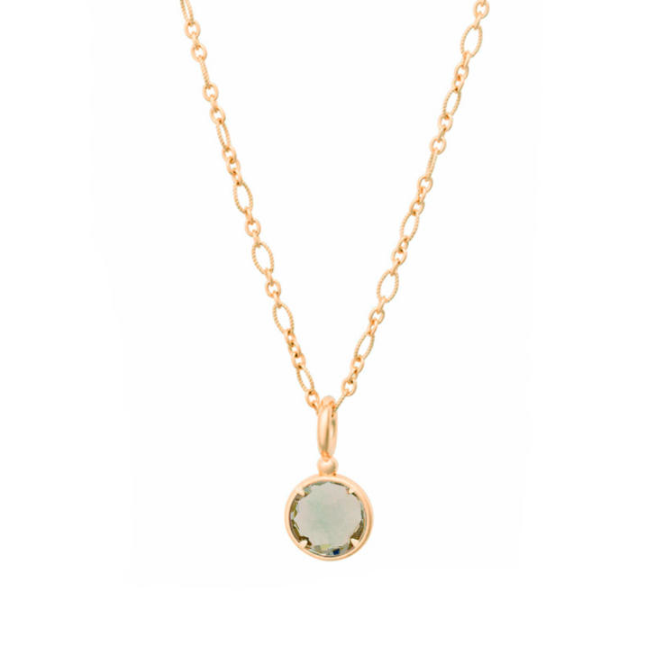 Bron Mira Mira Anhänger 750 Gelbgold, Lemonquarz Randomschliff Ø 12 mm