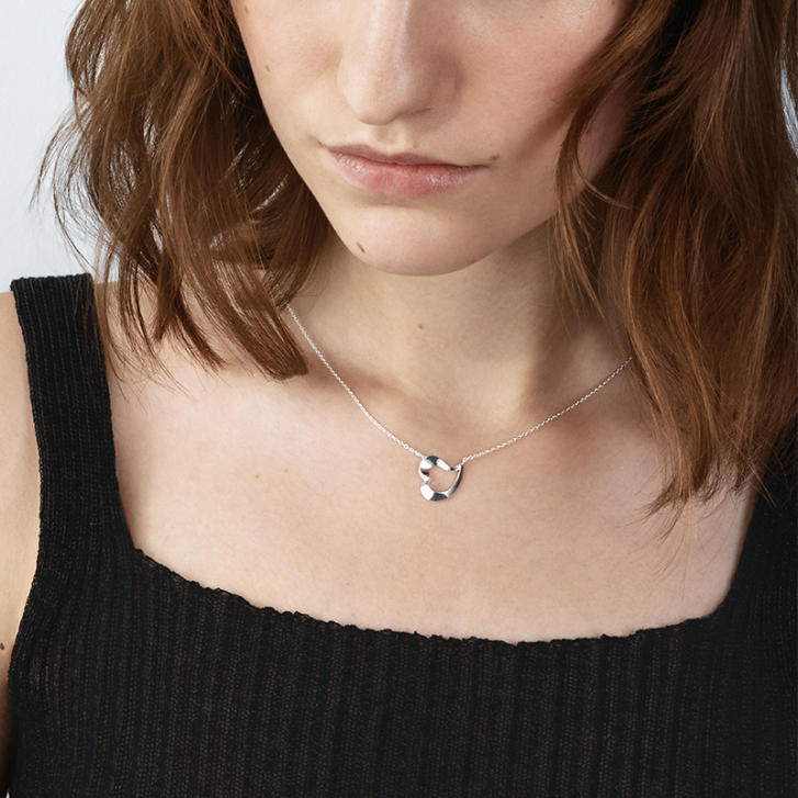 Hearts of Georg Jensen Love Leaf Anhänger 925 Silber