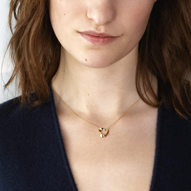Hearts of Georg Jensen Love Leaf  Anhänger 750 Gelbgold