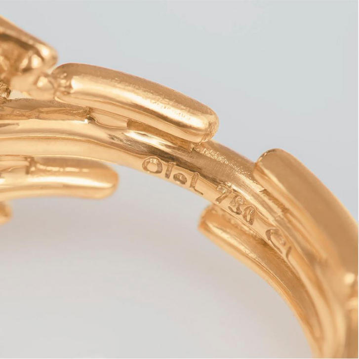 BoHo Ring 750 Gelbgold mit Rutilquarz und Brillanten