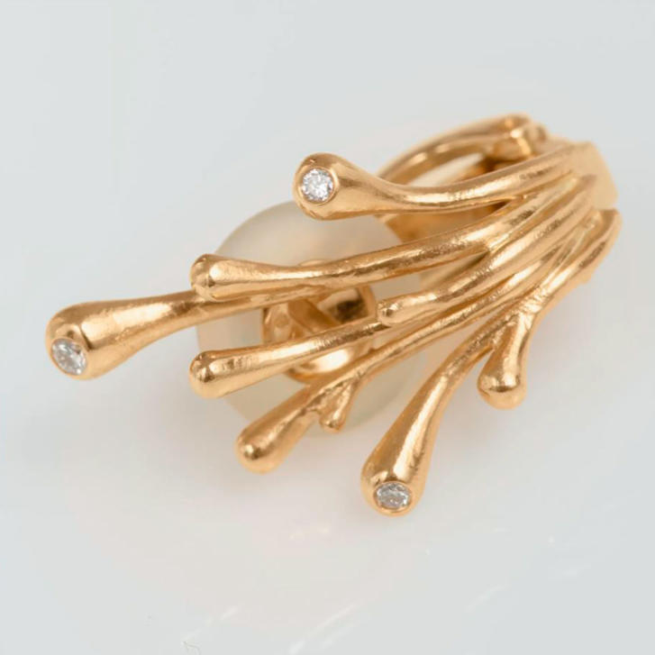 OL BoHo Ohrclip small 750 Gelbgold mit Brillanten