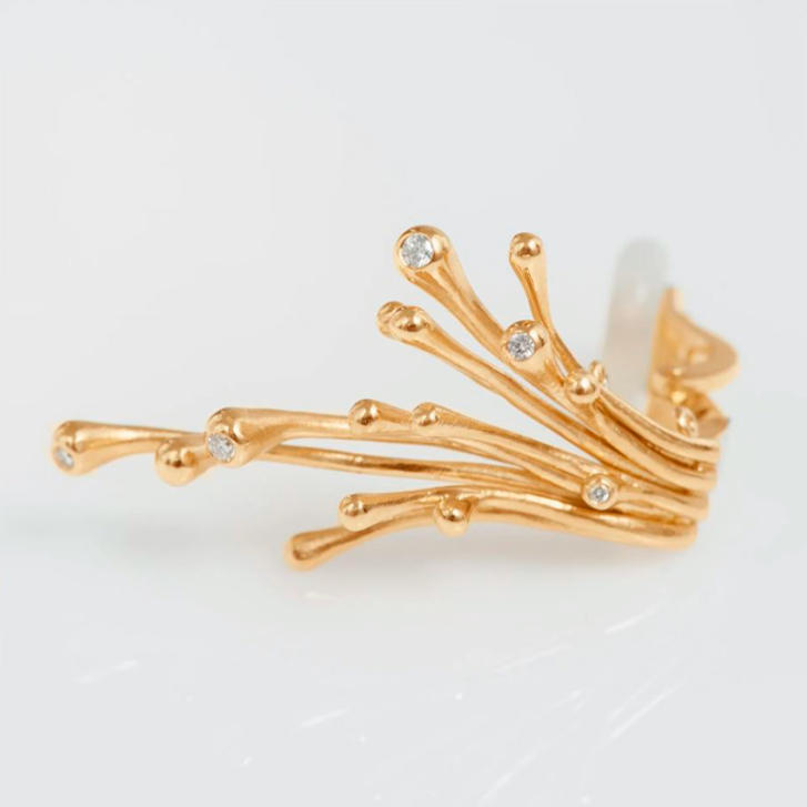 OL BoHo Ohrclip medium 750 Gelbgold