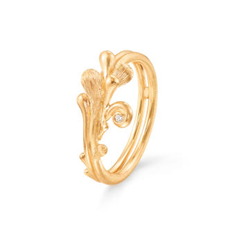 BoHo Ring 750 Gelbgold mit Brillant