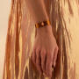 Amuleti Anhänger Petra 750 Gelbgold mit orangem Aventurin und Brillanten, klein
