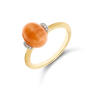 Amuleti Ring Petra 750 Gelbgold mit orangem Aventurin und Brillanten, klein