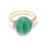 Amuleti Ring Amazzonia 750 Gelbgold mit grünem Aventurin und Brillanten, groß 48