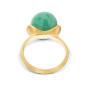 Amuleti Ring Amazzonia 750 Gelbgold mit grünem Aventurin und Brillanten, groß 60