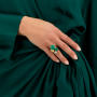 Amuleti Ring Amazzonia 750 Gelbgold mit grünem Aventurin und Brillanten, klein 60