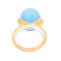 Ring Azure 750 Gelbgold mit Aquamarin und Brillanten, groß
