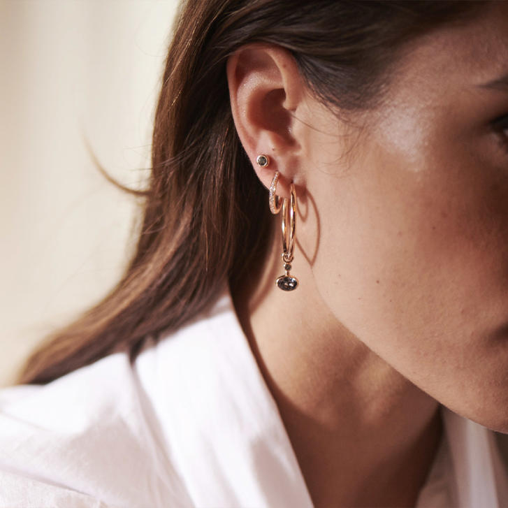 Bron Ohrringe Creolen Lux 750 Roségold Ø 30 mm