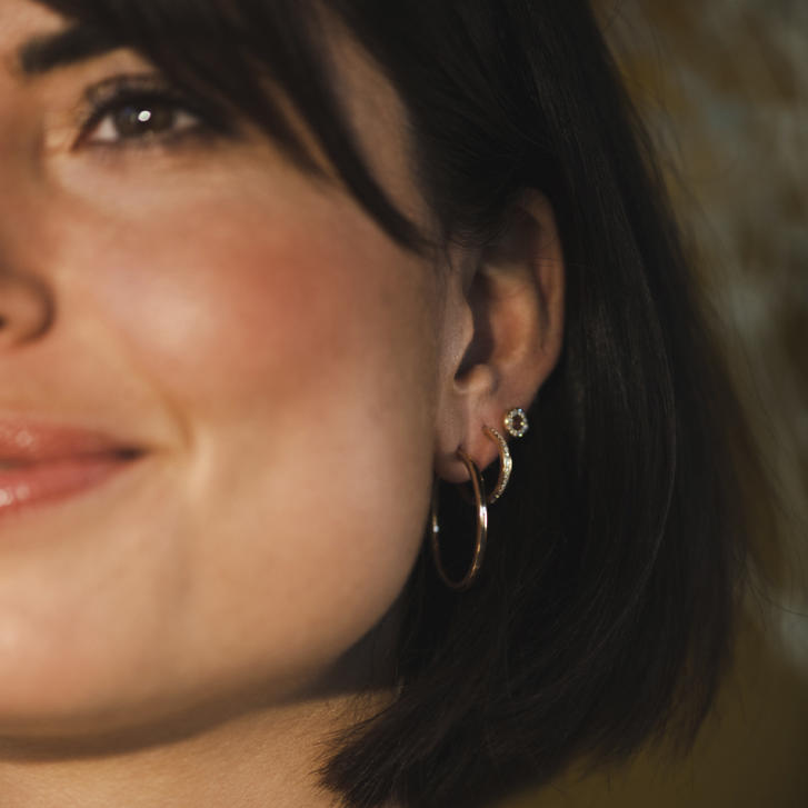 Bron Ohrringe Creolen Lux 750 Roségold Ø 30 mm