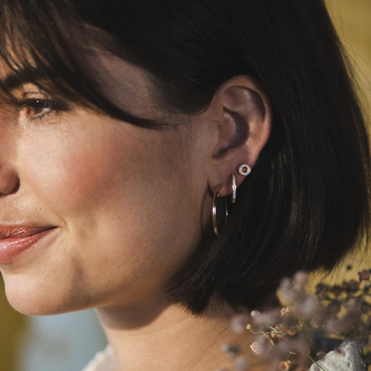 Bron Ohrringe Creolen Lux 750 Roségold Ø 30 mm