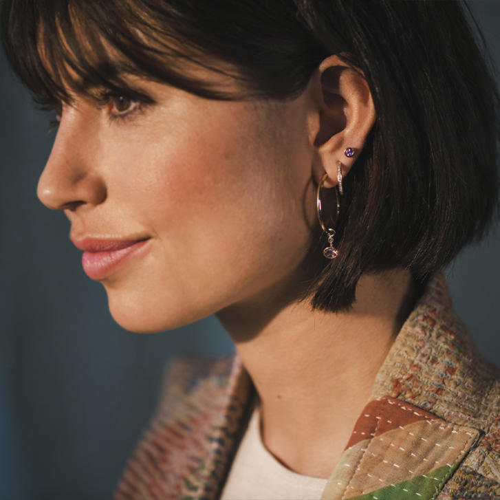 Bron Ohrringe Creolen Lux 750 Roségold Ø 30 mm