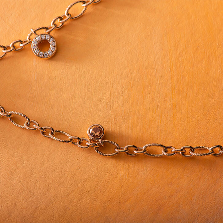 Bron Collier Joy 750 Roségold mit Brillanten und Saphiren inkl. Click-Ring