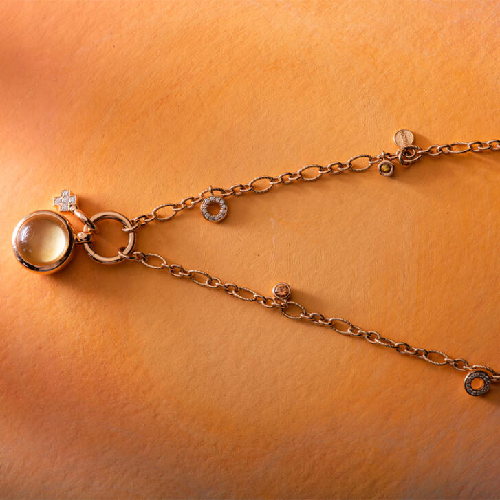 Bron Collier Joy 750 Roségold mit Brillanten und Saphiren inkl. Click-Ring