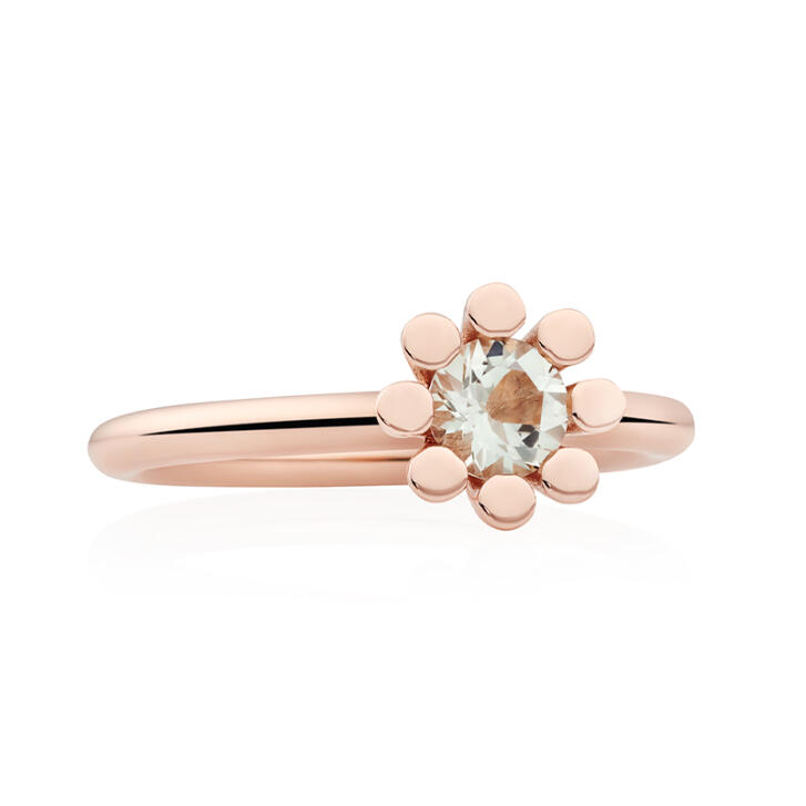 Bron Sprite Ring 750 Roségold mit Lemonquarz 5 mm