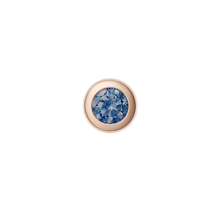Confetti Espresso Ohrstecker 750 Roségold mit Saphir blau Ceylon, single, groß