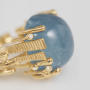 BoHo Ring 750 Gelbgold mit Aquamarin & Brillanten 58