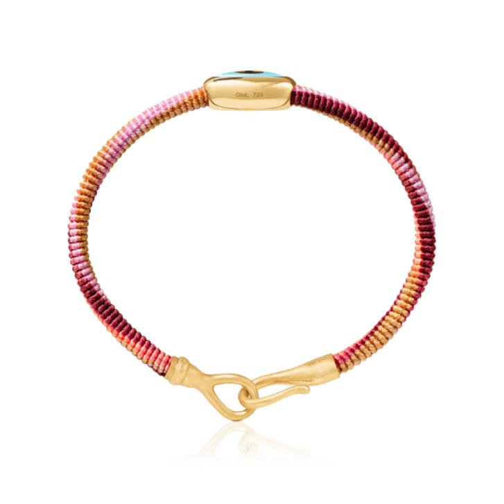 Life Armband oval 6 mm Berry 750 Gelbgold mit Evil Eye