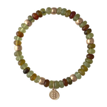 Reflex Armband Mix 750 Roségold mit grünem...