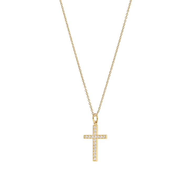 OL Cross Anhänger 750 Gelbgold mit Brillanten