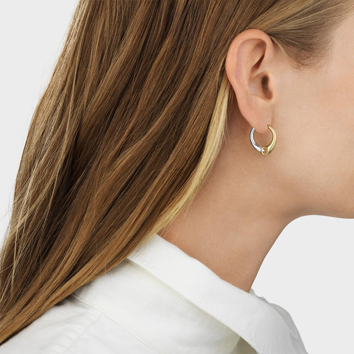Reflect Creolen 750 Gelbgold & 925 Silber Ø 17,3 mm