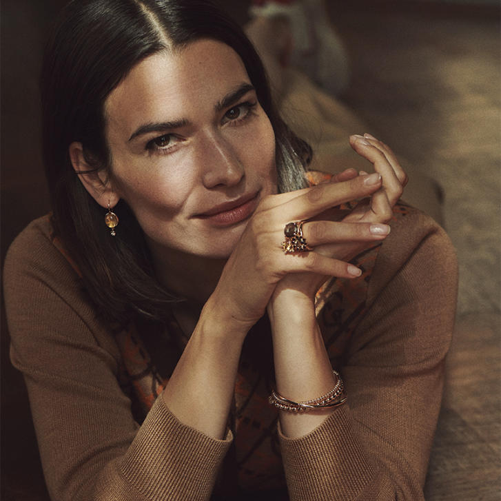 Bron Phlox Ring 750 Roségold mit Citrin